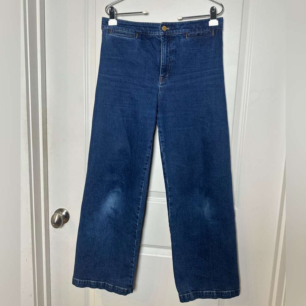 Madewell Emmett Wide-Keg Dark Wash Jeans, Size 29